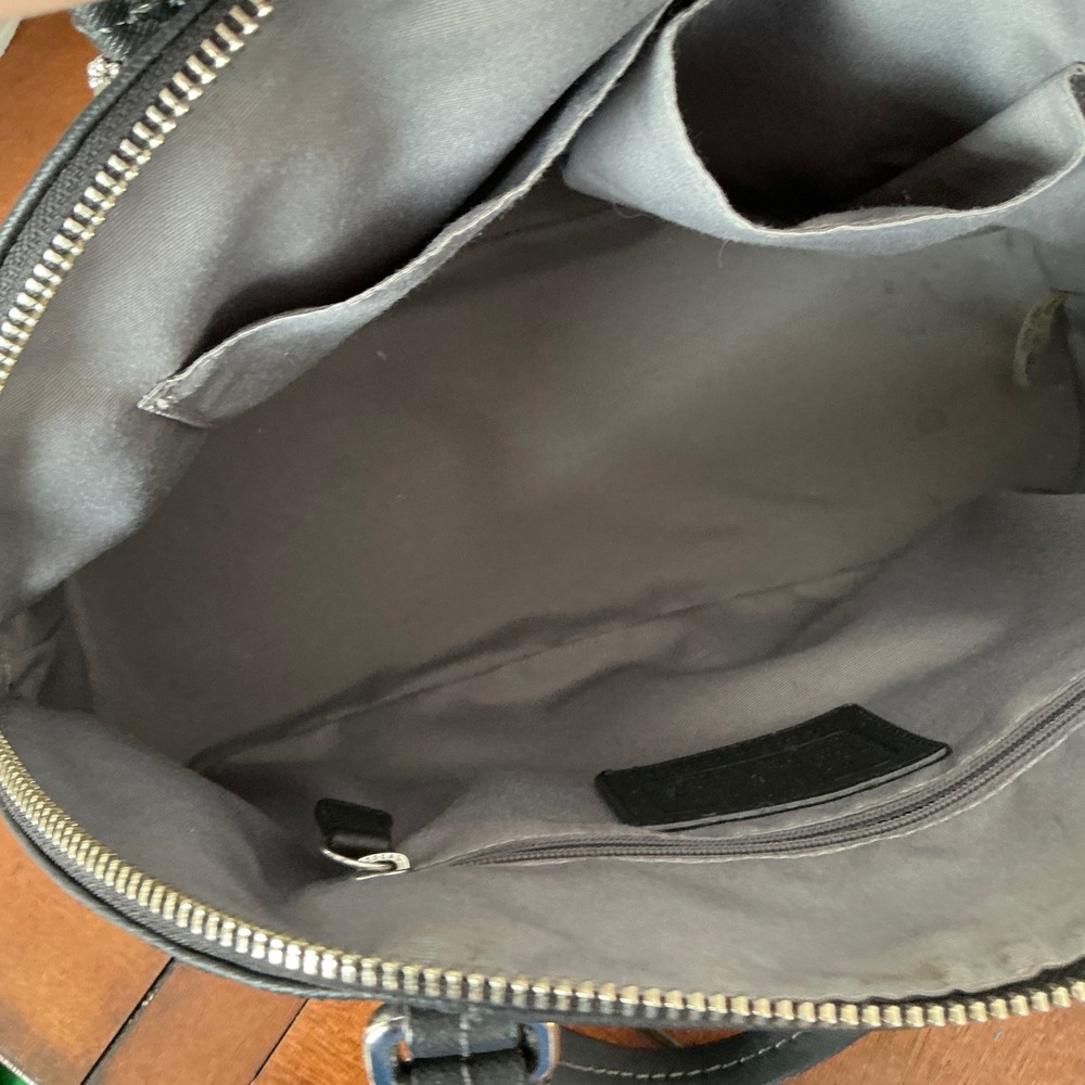 Coach Peyton Cora Domed Satchel Black Saffiano Leather Handbag Silver Hardware - Picture 6 of 8